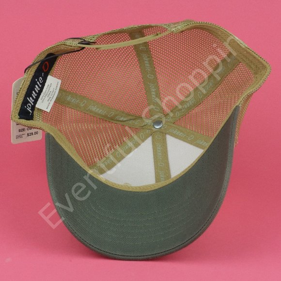 Johnnie-O Hat Mens OS Gold Snapback Mesh Trucker Logo Rolling Wave - Picture 7 of 10